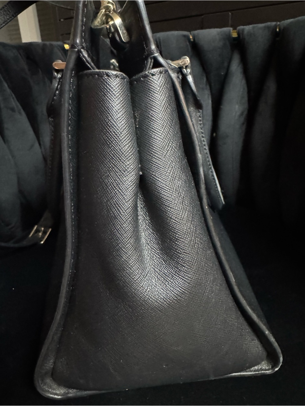 kate spade Black Saffiano Leather Medium Satchel Bag - Picture 8 of 10
